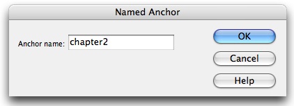 Anchor Dialog Box with name